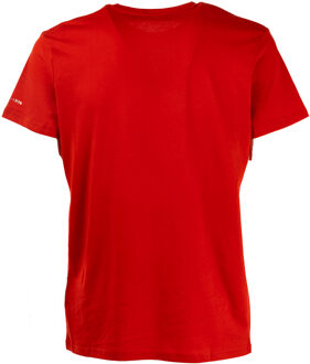 Trussardi Heren T-shirt met korte mouwen en effen crew-neck met print Rood - S