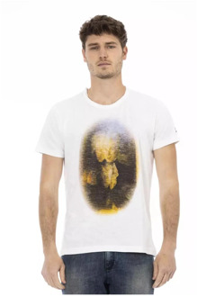 Trussardi Klassiek Wit Katoenen T-Shirt met Voorprint Trussardi , White , Heren - L,M