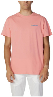 Trussardi Roze Print Korte Mouw T-shirt Trussardi , Pink , Heren - S