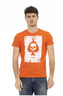 Trussardi Stijlvol Katoenen T-Shirt voor Heren Trussardi , Orange , Heren - 2Xl,Xl,L,M,S,3Xl