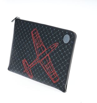 Trussardi Vliegtuig Ontwerp Etui Zwart - One Size