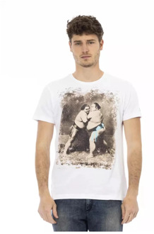 Trussardi Witte Katoenen T-Shirt met Voorkant Print Trussardi , White , Heren - 2Xl,Xl,L,M