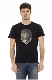 Trussardi Zwart Katoenen T-Shirt met Voorkant Print Trussardi , Black , Heren - 2Xl,Xl,L,M,3Xl