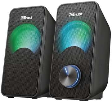 Trust Arys Compact RGB LED 2.0 speaker set PC speaker Zwart
