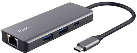 Trust Dalyx 6-in-1 USB-C-adapter USB Hub Zilver