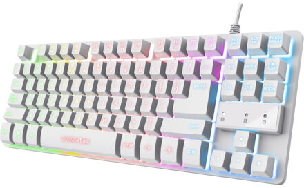 Trust GXT 833W THADO toetsenbord Gamen USB QWERTY Amerikaans Engels Wit