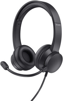 Trust HS-150 Analoge PC Headset Headset Zwart