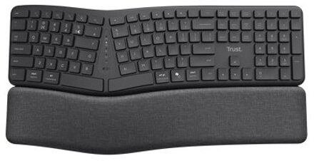 Trust KEYRA ERGO MULTI CONNECT WIRELESS KEYBOARD US Toetsenbord Zwart