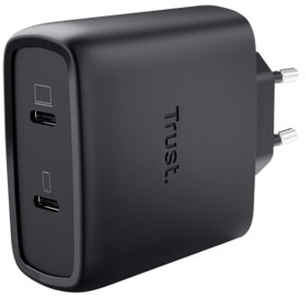 Trust MAXO 65W 2P USB-C GAN CHARGER Oplader Zwart
