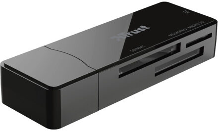 Trust Nanga Compacte USB-kaartlezer (USB 2.0) Desktop accessoire Zwart