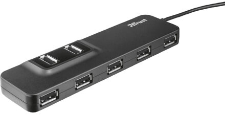 Trust Oila 7 Port USB 2.0 Hub USB Hub Zwart