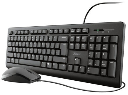 Trust Primo Bedraad toetsenbord en muisset Toetsenbord Zwart