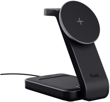 Trust Viro 3-in-1 Wireless Magnetic Charge Stand Oplader Zwart