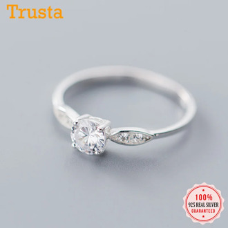 Trustdavis Authentic 925 Sterling Silver Fashion Sweet Dazzling CZ Finger Ring For Women Wedding Fine S925 Ring Jewelry DA1114