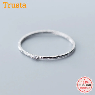 Trustdavis Authentic 925 Sterling Silver Fashion Sweet Tiny Simple CZ Finger Ring For Women Wedding S925 Ring Jewelry DA1071