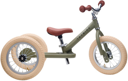 Trybike steel 2-in-1 loopfiets mat groen