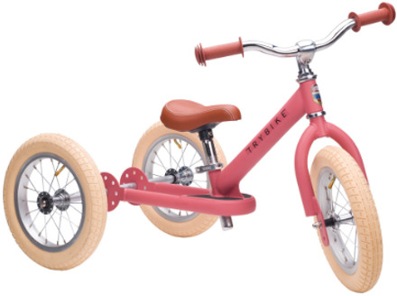 Trybike steel 2-in-1 loopfiets mat roze