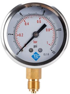 Ts Lage Druk Manometer 0-1Bar 0- 15PSI 1/4 Inch 68Mm Wijzerplaat Hydraulische Water Manometer Meten tool
