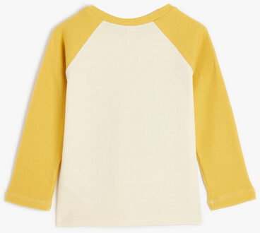 TSHIRT Babyshirt Lange Mouwen Mét Print Katoen Ecru