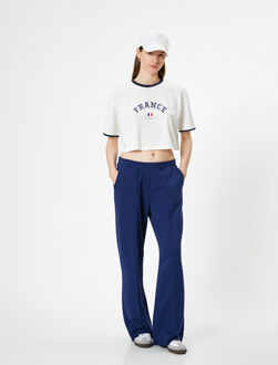 TSHIRT SS Printed Crop T-Shirt Wit