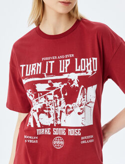 TSHIRT SS Slogan Printed T-Shirt Bordeaux