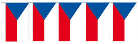 Tsjechie landen vlaggetjes slinger - 400 cm - papier - Versiering - Brandvertragend