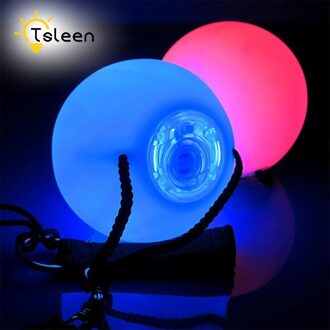 Tsleen 1/2/4Pcs Led Poi Gegooid Ballen Pro Knipperende Waterdichte Led Multi-Coloured Voor Professionele buikdans Level Hand Props 2 stk lot
