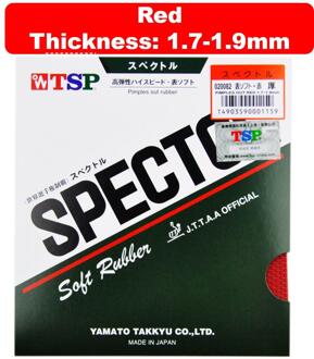 Tsp Originele Spectol Raw Rubber Tafeltennis Rubber Pips Out Ping Pong Spons Offensief Gebruikt Door Wang Tao 20082 rood 1.7-1.9