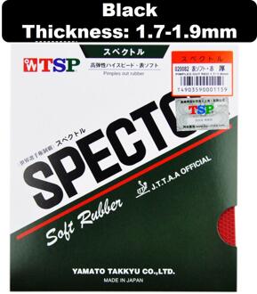 Tsp Originele Spectol Raw Rubber Tafeltennis Rubber Pips Out Ping Pong Spons Offensief Gebruikt Door Wang Tao 20082 zwart 1.7-1.9
