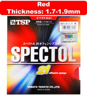 Tsp Originele Spectol Raw Rubber Tafeltennis Rubber Pips Out Ping Pong Spons Offensief Gebruikt Door Wang Tao 21 rood 1.7-1.9