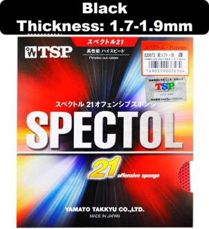 Tsp Originele Spectol Raw Rubber Tafeltennis Rubber Pips Out Ping Pong Spons Offensief Gebruikt Door Wang Tao 21 zwart 1.7-1.9