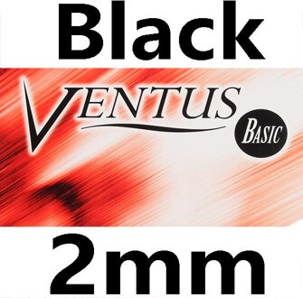 Tsp Ventus Basic Tafeltennis Rubber (Allround/Controle/Made In Duitsland) pips-In Tsp Ping Pong Spons zwart 2.0mm