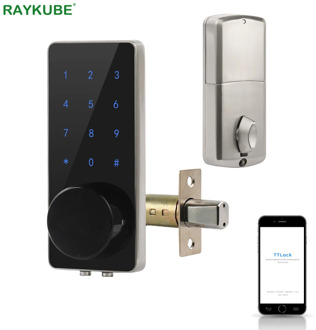 TT Lock Bluetooth Deadbolt Door Lock Digital Electronic Keyless Entry Touch Keyboard Smart Home Easy Replacement Gateway G2