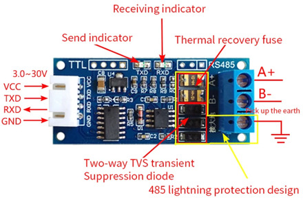 TTL to RS485 Module RS485 Mutual Conversion TTL Serial Port Hardware Automatic Flow Control Signal Microcontroller