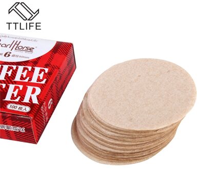 Ttlife 100 Stk/pak Houtpulp Koffie Filter Papier Ronde Professionele Druppelaar Filter Papier Voor Koffie Thee Zeef Koffie Gereedschap 58mm