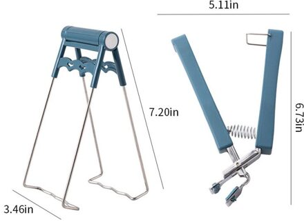 Ttlife 4 Stuks Multifunctionele Anti-Broeien Clip Set Nemen Kom Clip Lade Apparaat Siliconen Isolatie Mat Keuken Tool Aid Blauw