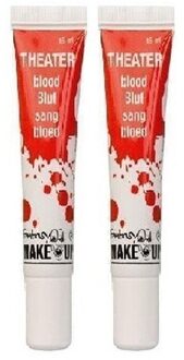 Tube horror nepbloed - 2x - 15 ml - Halloween verkleed accessoires - namaak bloed - filmbloed