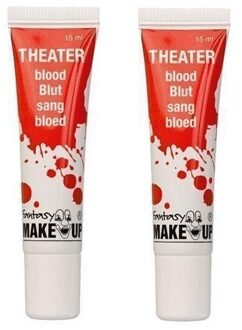 Tube horror nepbloed - 2x - 15 ml - Halloween verkleed accessoires - namaak bloed - filmbloed
