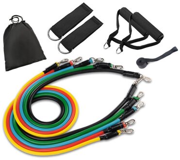 Tube Resistance Bands Set Met Bevestigd Handvatten Deur Anker Draagtas En Oefening Gids Training 11stk
