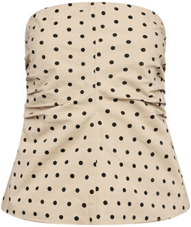 Tube top met stipjes Diddy  naturel