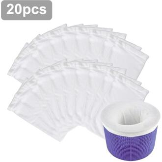 Tubs Herbruikbare Verwijdert Puin Fijnmazig Grote Nylon Zwembad Filter Sokken Mand Mouw Wit Schoon Schermen Saver Beschermen Netto 20stk