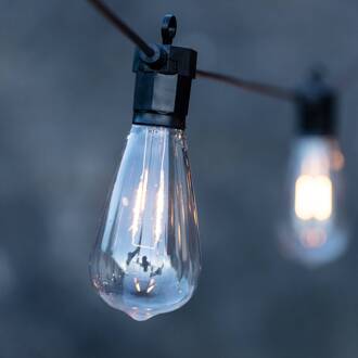 Tuin 24 LED lichtkettingen Peer 10-lamps ST64 zwart, helder