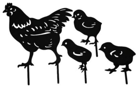 Tuin Acryl Decoratie Kip Ambachten Haan Silhouet Stake Voor Gazon Yard Art Tuin Decoratie Ornamenten