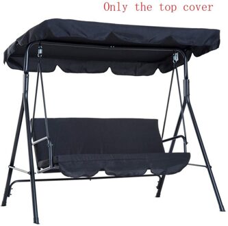 Tuin Binnenplaats Swing Zonnescherm Dak Cover Swing Plafond Cover 190T Polyester Outdoor Swing Plafond Cover zwart 142x120x18cm