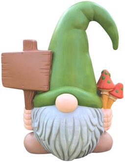 Tuin Decoratie Outdoor Gnome Standbeeld Collectible Beeldjes Miniatuur Hars Standbeeld Tuinieren Gnome Deco Jardin Exterieur groen