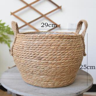 Tuin Decoratie Plant Pot Hand Geweven Opbergmanden Hand Plant Mand Geweven Stro Mand Voor Tuin Bloempot Planter Mand groot A