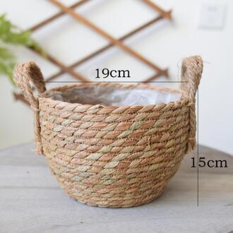 Tuin Decoratie Plant Pot Hand Geweven Opbergmanden Hand Plant Mand Geweven Stro Mand Voor Tuin Bloempot Planter Mand klein A