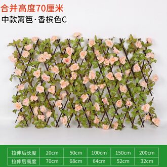 Tuin Decoratie Screening Imitatie Hout Kunstbloemen Bladeren Uitbreiden Latwerk Privacy Screen Intrekbare Hek Thuis M champagne