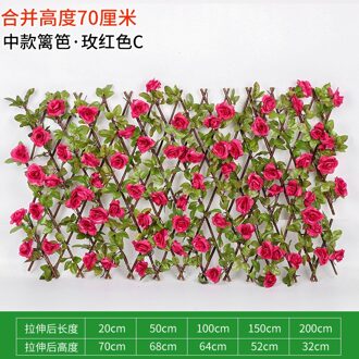 Tuin Decoratie Screening Imitatie Hout Kunstbloemen Bladeren Uitbreiden Latwerk Privacy Screen Intrekbare Hek Thuis M roos rood