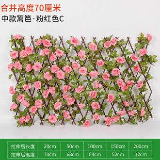 Tuin Decoratie Screening Imitatie Hout Kunstbloemen Bladeren Uitbreiden Latwerk Privacy Screen Intrekbare Hek Thuis M roze